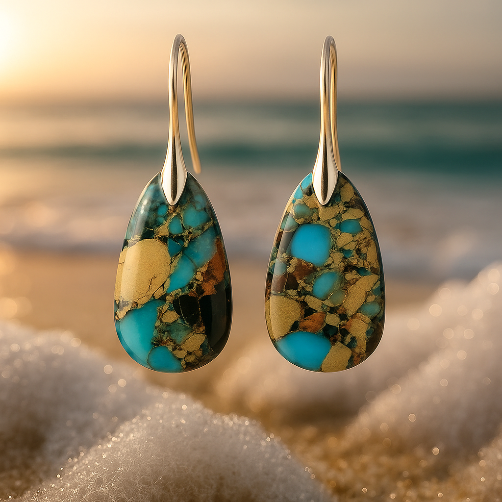 Aurelia – Turquoise and Gold Earrings