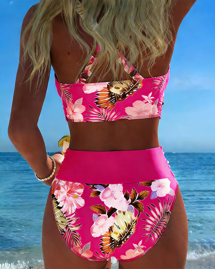 Lorna | Floral Contrast Bikini Set