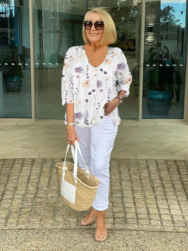 Cena | Elegant Flower Blouse