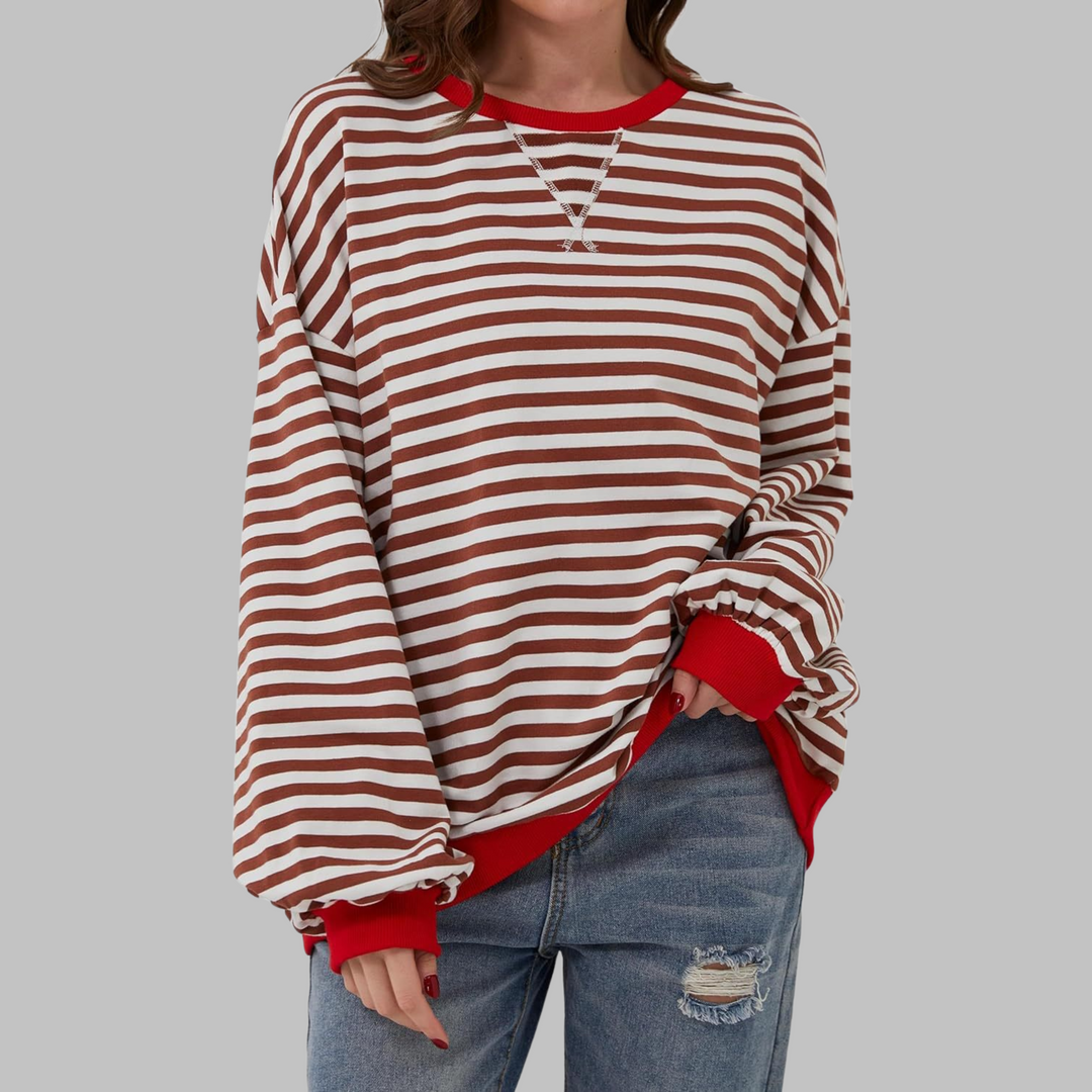 Lana | Casual Long Sleeve Round Neck Striped Sweater