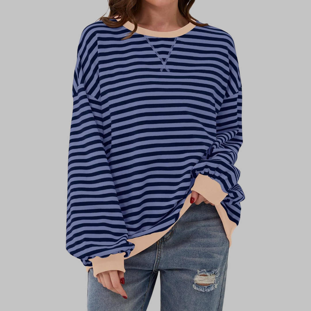 Lana | Casual Long Sleeve Round Neck Striped Sweater