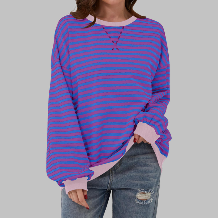 Lana | Casual Long Sleeve Round Neck Striped Sweater