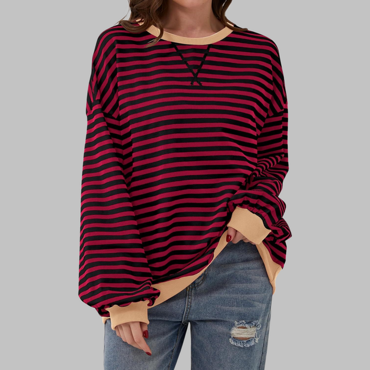Lana | Casual Long Sleeve Round Neck Striped Sweater