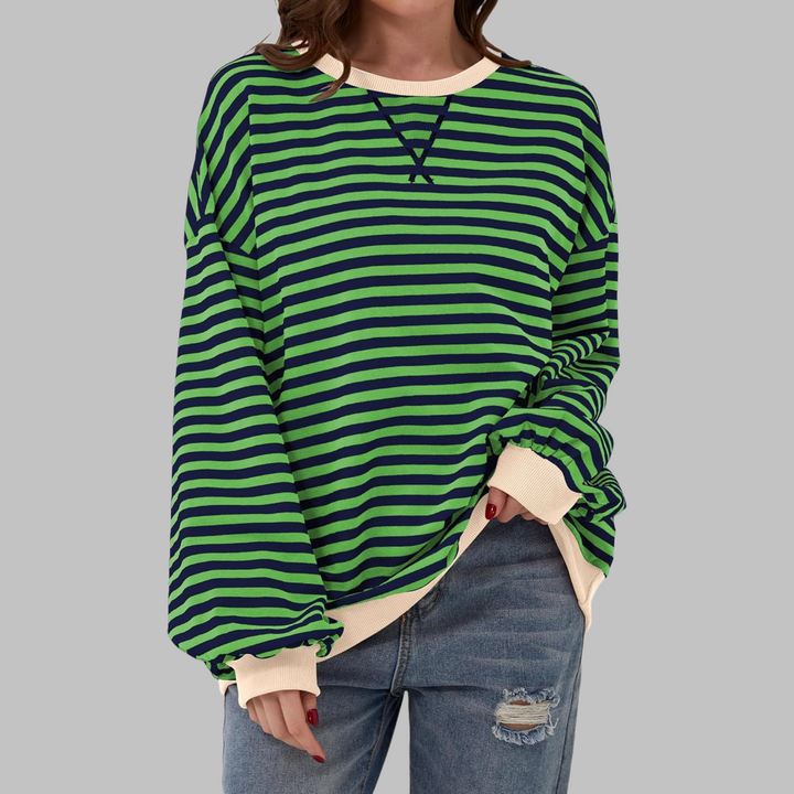 Lana | Casual Long Sleeve Round Neck Striped Sweater