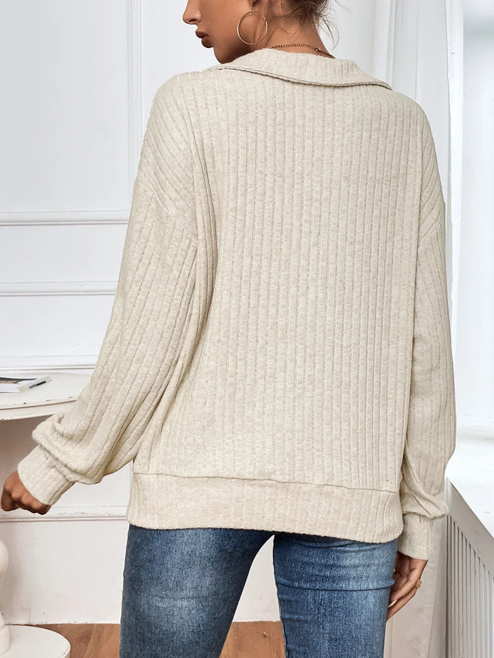 Lona | Elegant Long Sleeve Polo Sweater