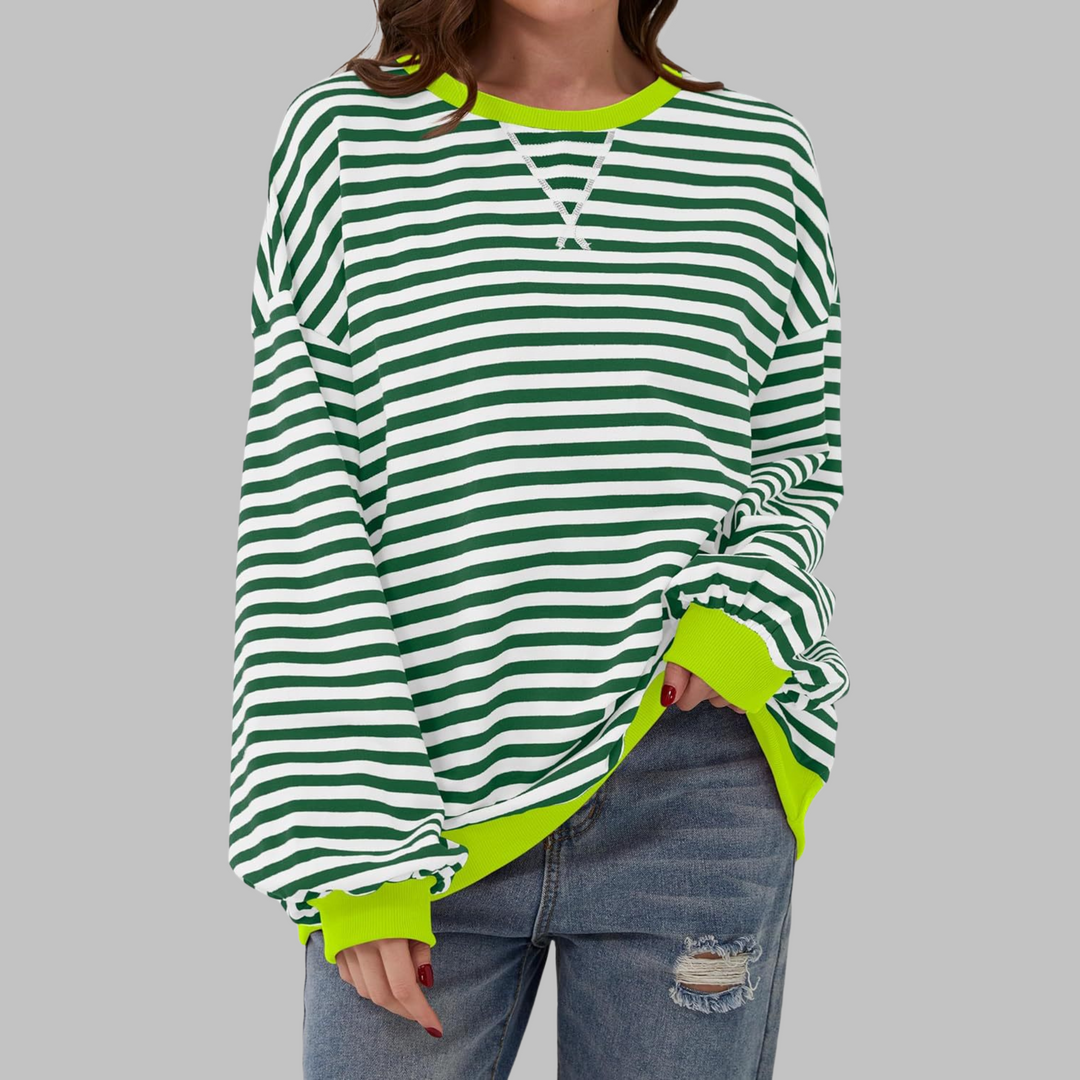 Lana | Casual Long Sleeve Round Neck Striped Sweater