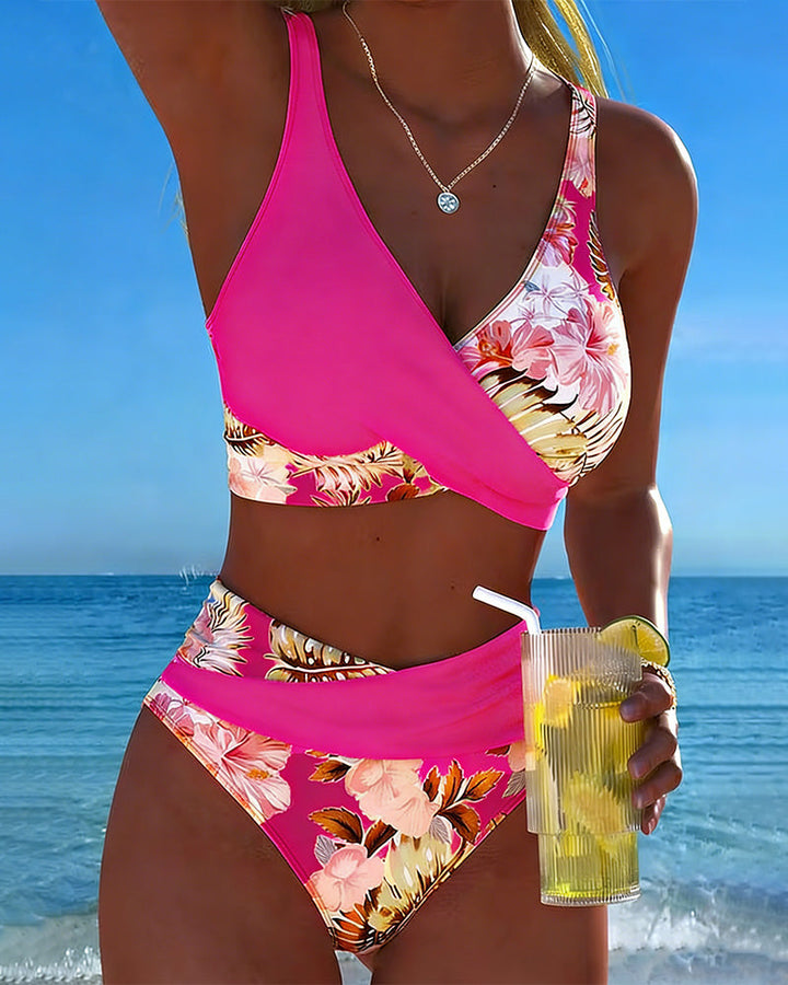 Lorna | Floral Contrast Bikini Set