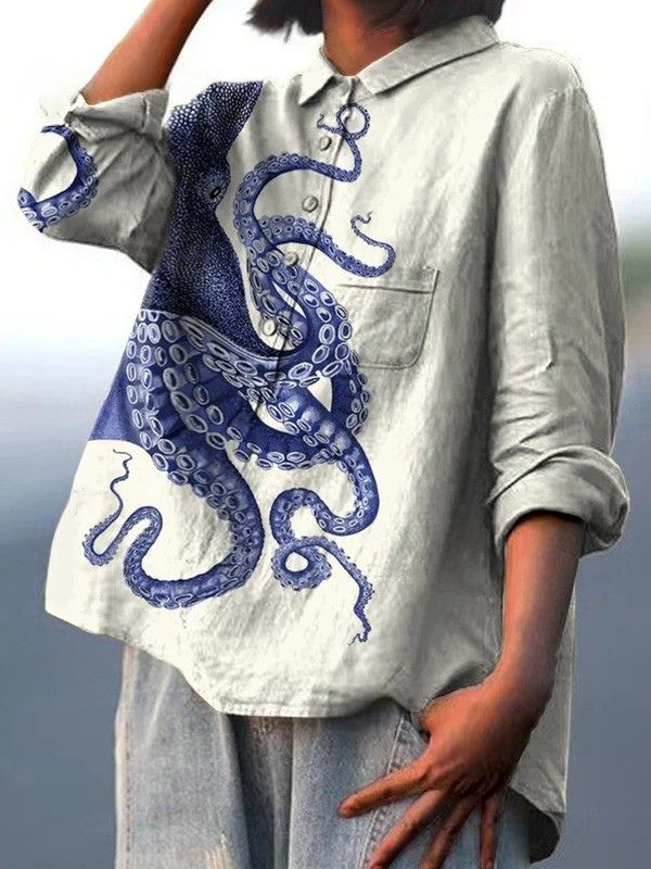 Justine | Colourful Spring Floral Casual Women's Shirt