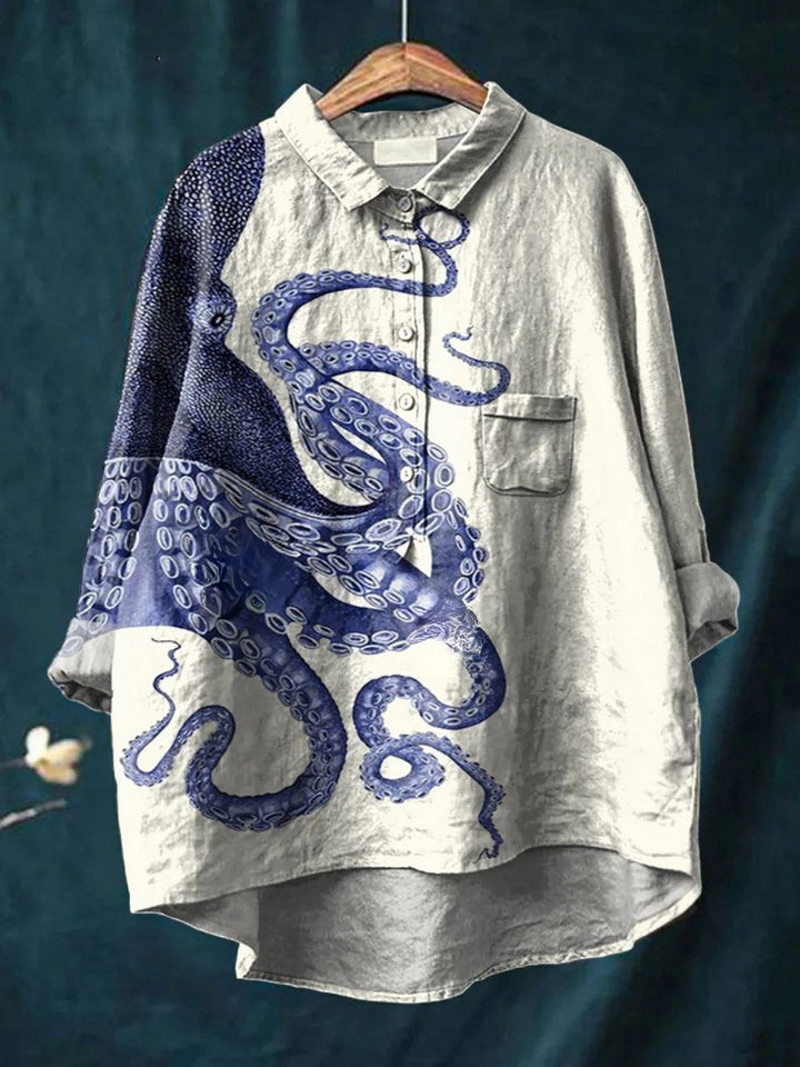 Justine | Colourful Spring Floral Casual Women's Shirt