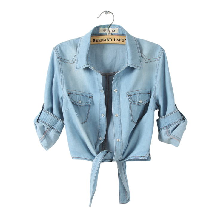 Nicola | Elegant Denim Like 3/4 Sleeve Top
