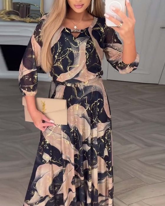 Lydia | Printed Chiffon Maxi Dress