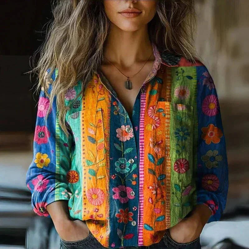 Marie | Premium Vintage Printed Blouse
