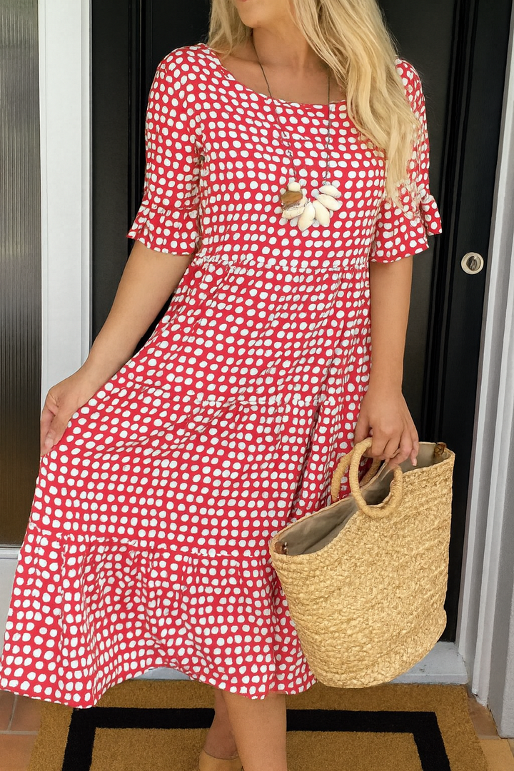 Kim | Elegant Short-Sleeve Midi Dress