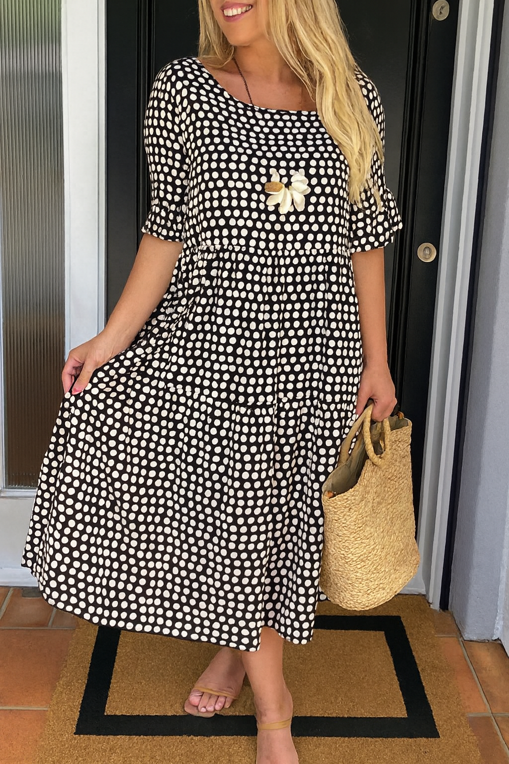 Kim | Elegant Short-Sleeve Midi Dress