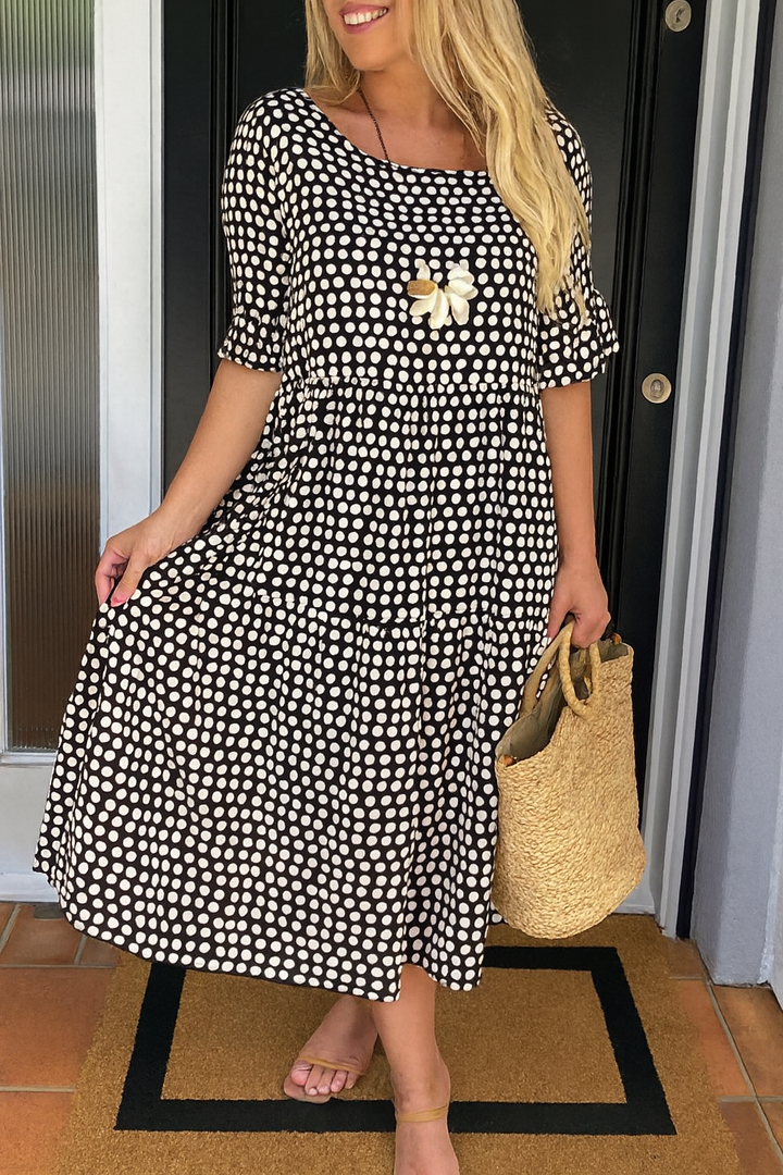 Kim | Elegant Short-Sleeve Midi Dress