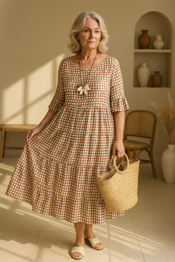 Kim | Elegant Short-Sleeve Midi Dress