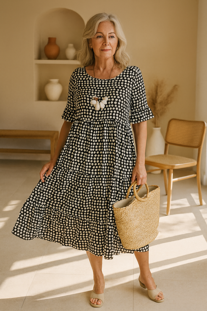 Kim | Elegant Short-Sleeve Midi Dress
