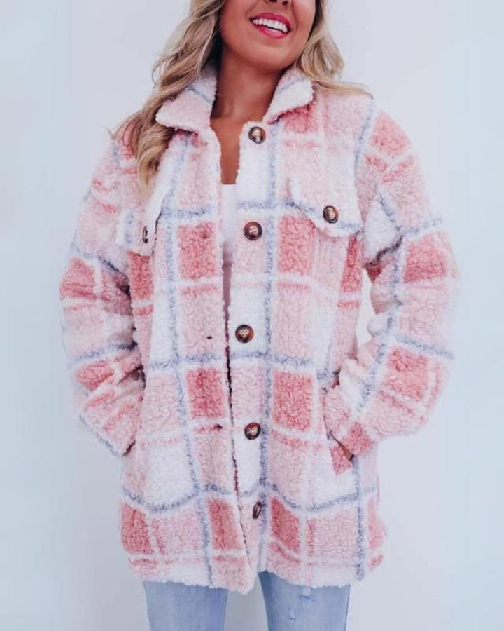 Rosie | Casual Outdoor Plaid Fleece Jacket