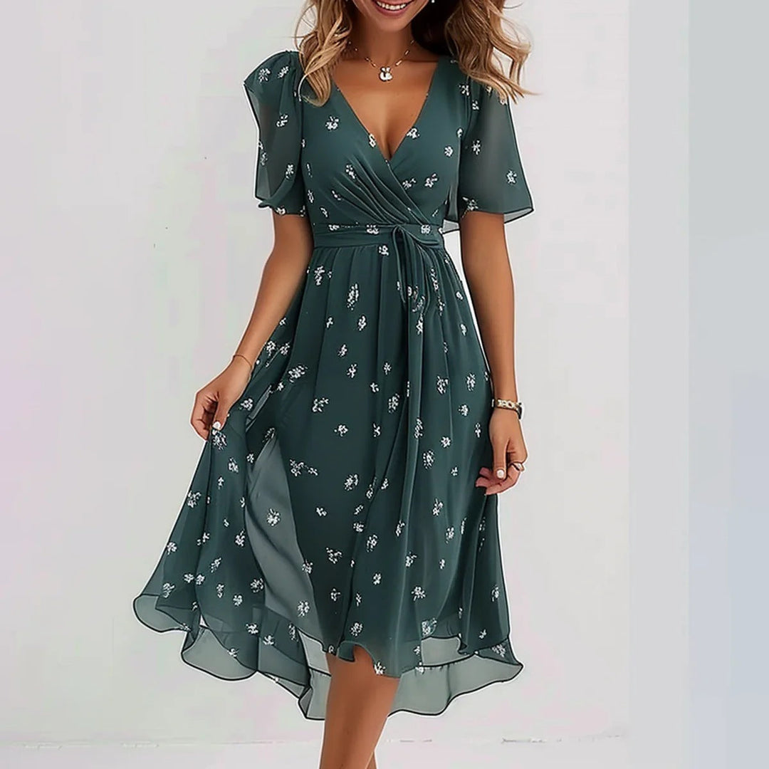 Rachelle | Elegant Short Sleeve Maxi Dress