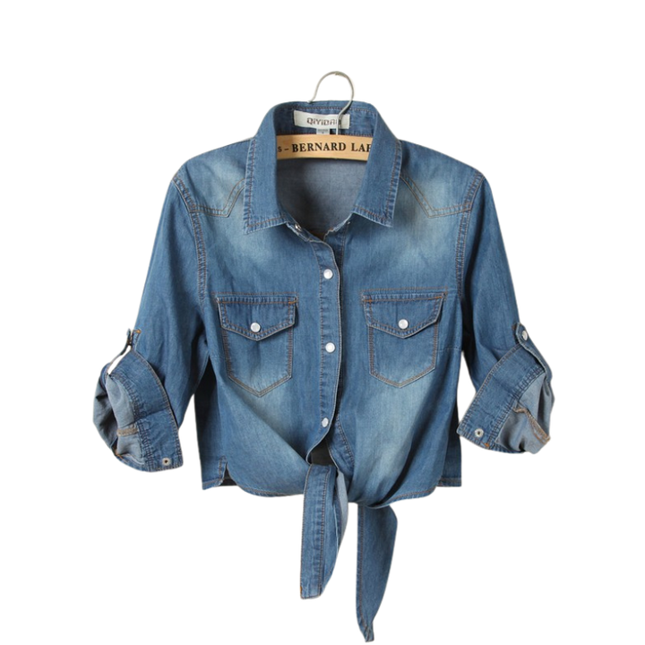 Nicola | Elegant Denim Like 3/4 Sleeve Top