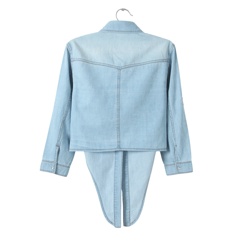 Nicola | Elegant Denim Like 3/4 Sleeve Top