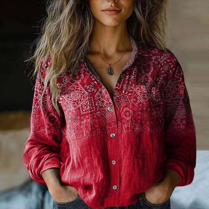 Marie | Premium Vintage Printed Blouse