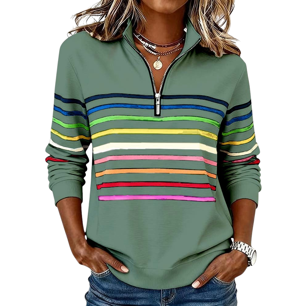 Amani | Casual Colourful Half Zip Sweater