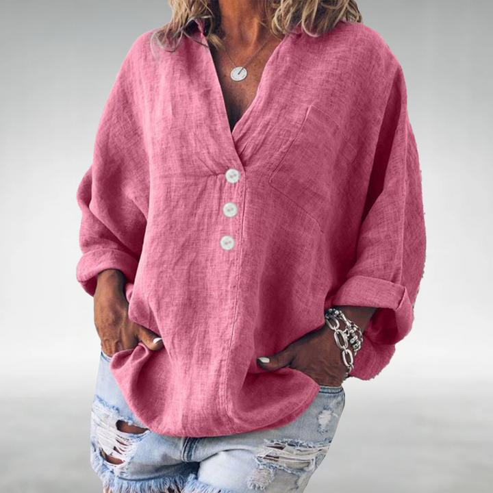 Arina | Stylish One-Colour Pullover With Buttons