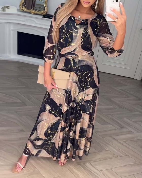 Lydia | Printed Chiffon Maxi Dress