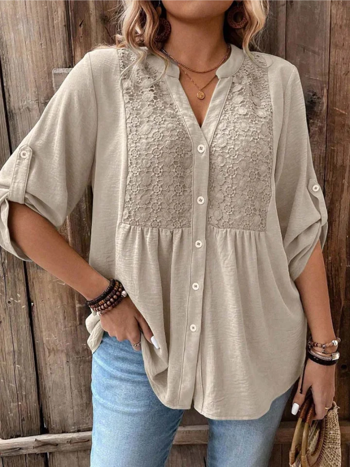 Aya | V-Neck Button Blouse