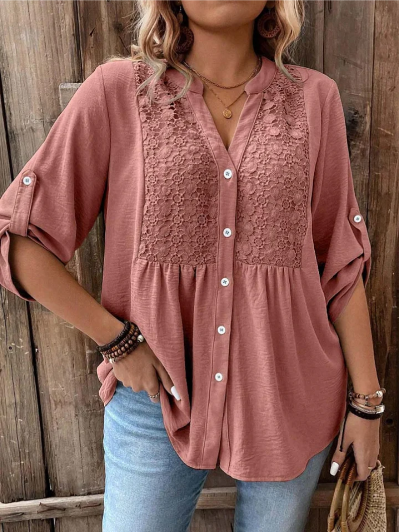 Aya | V-Neck Button Blouse