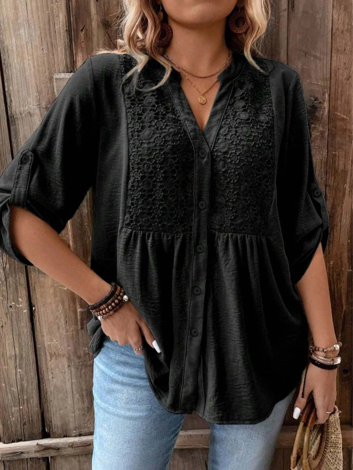Aya | V-Neck Button Blouse