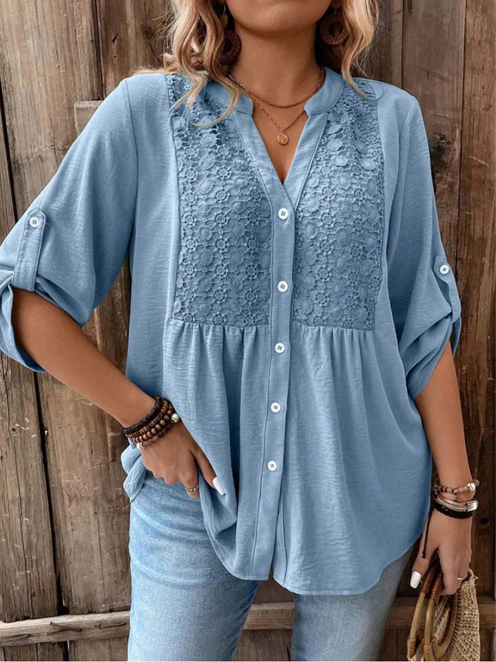 Aya | V-Neck Button Blouse