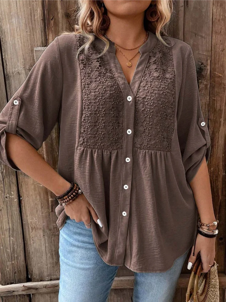 Aya | V-Neck Button Blouse
