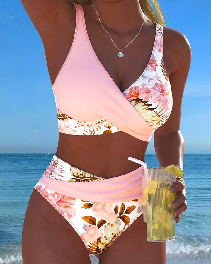 Lorna | Floral Contrast Bikini Set