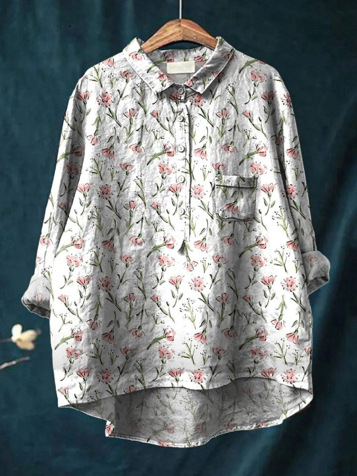 Justine | Colourful Spring Floral Casual Women's Shirt
