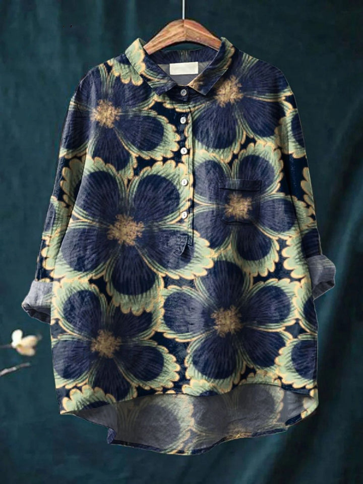 Justine | Colourful Spring Floral Casual Women's Shirt