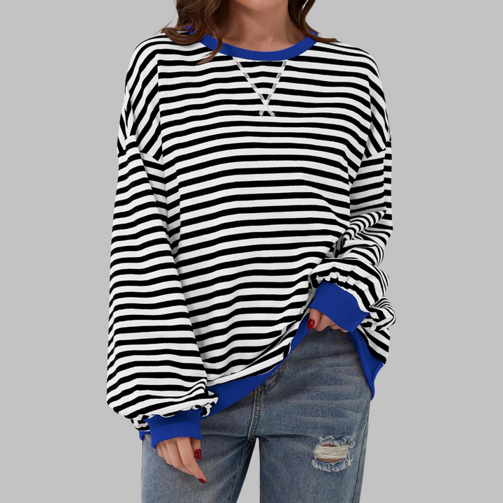 Lana | Casual Long Sleeve Round Neck Striped Sweater