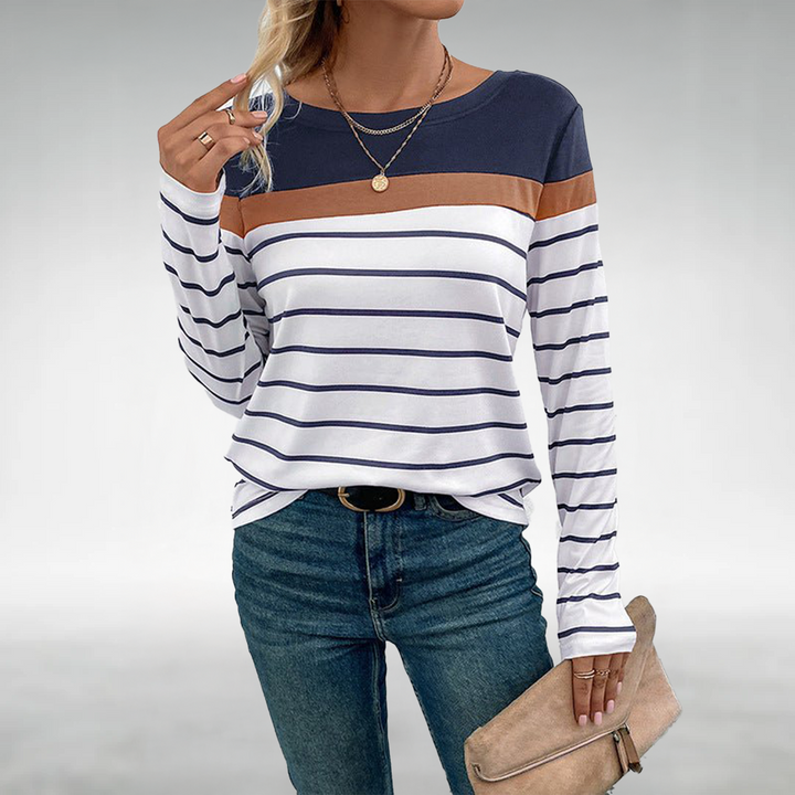 Jana | Premium Striped Casual - Long Sleeve Vintage Women's Sweater