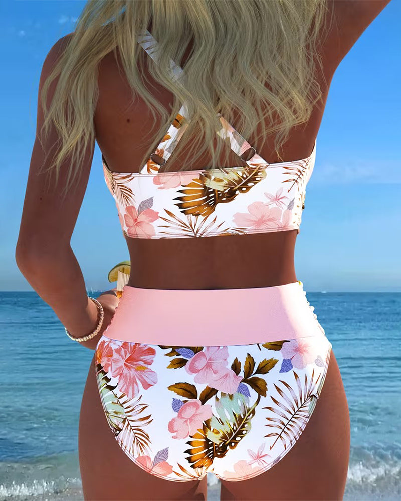 Lorna | Floral Contrast Bikini Set