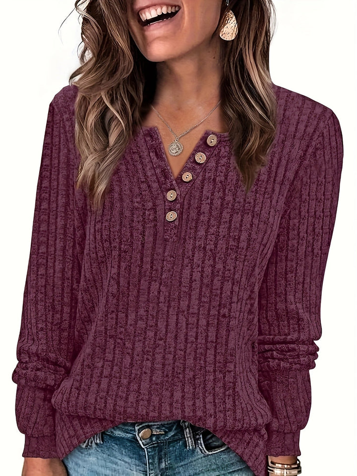 Carol | Elegant Fitted Button Knit Sweater
