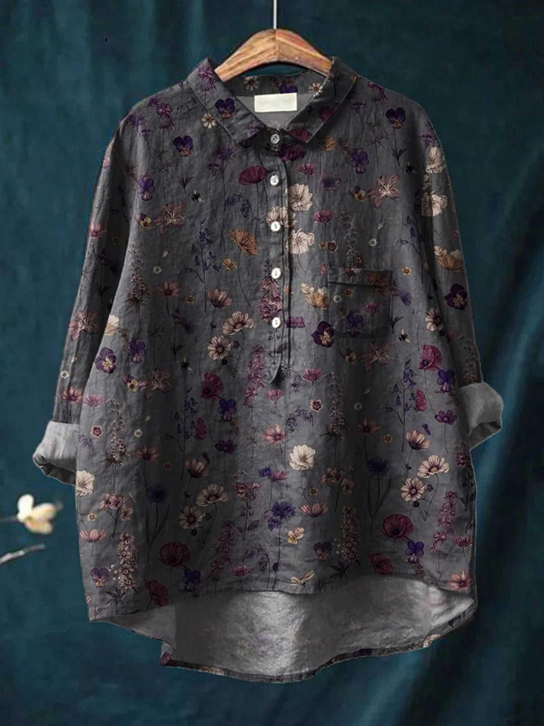 Justine | Colourful Spring Floral Casual Women's Shirt