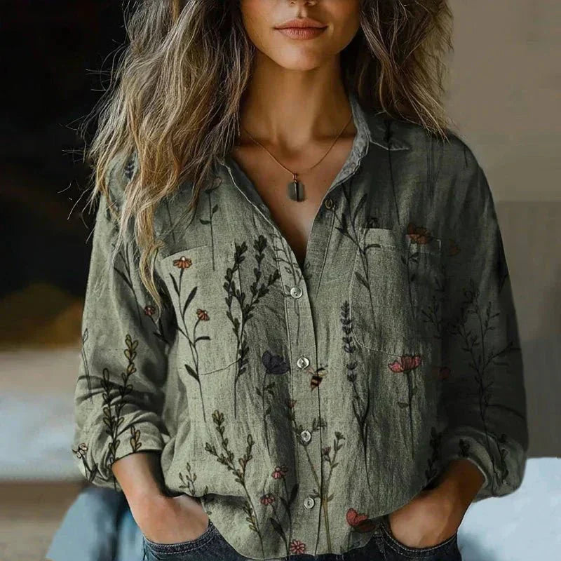 Marie | Premium Vintage Printed Blouse