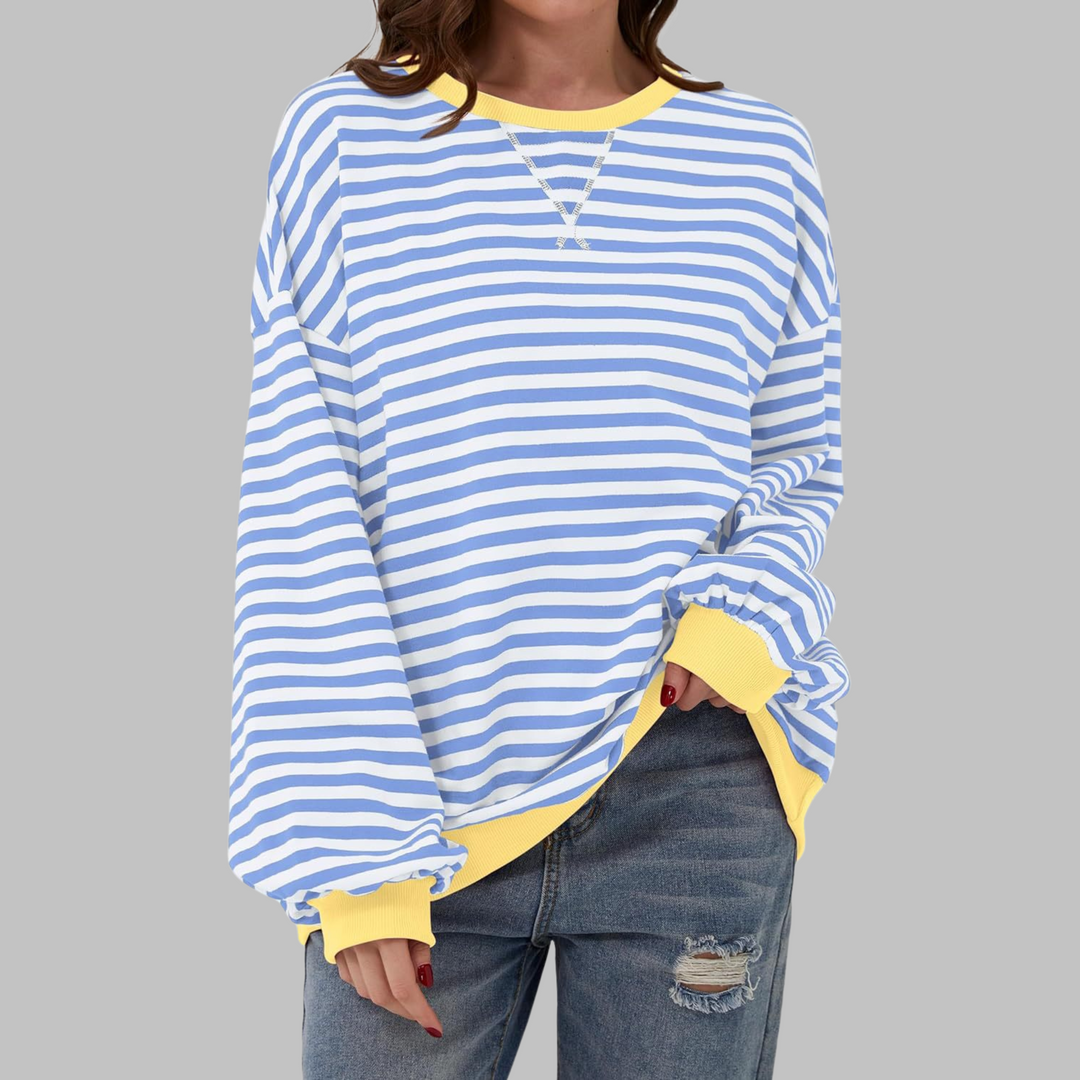 Lana | Casual Long Sleeve Round Neck Striped Sweater