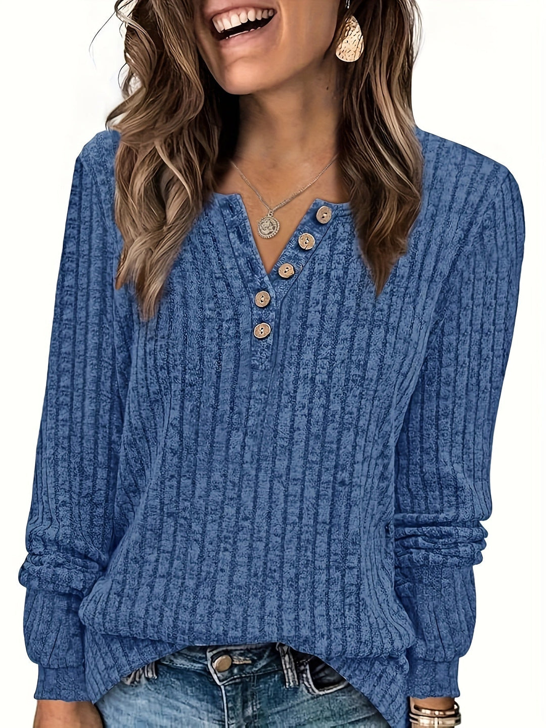 Carol | Elegant Fitted Button Knit Sweater