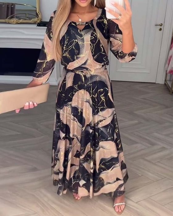 Lydia | Printed Chiffon Maxi Dress