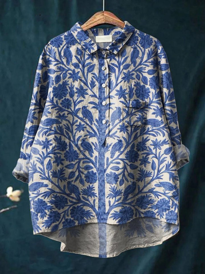 Justine | Colourful Spring Floral Casual Women's Shirt