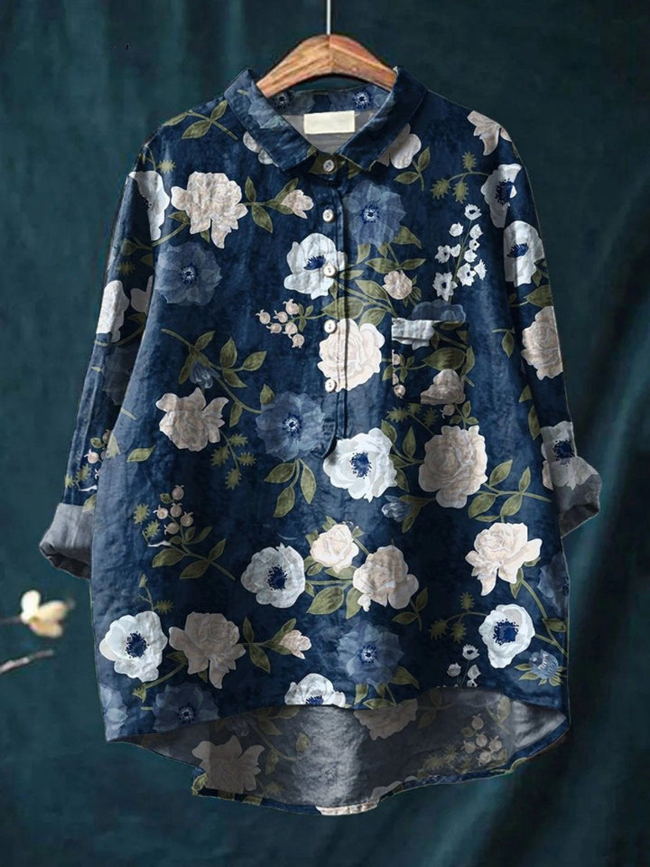Justine | Colourful Spring Floral Casual Women's Shirt