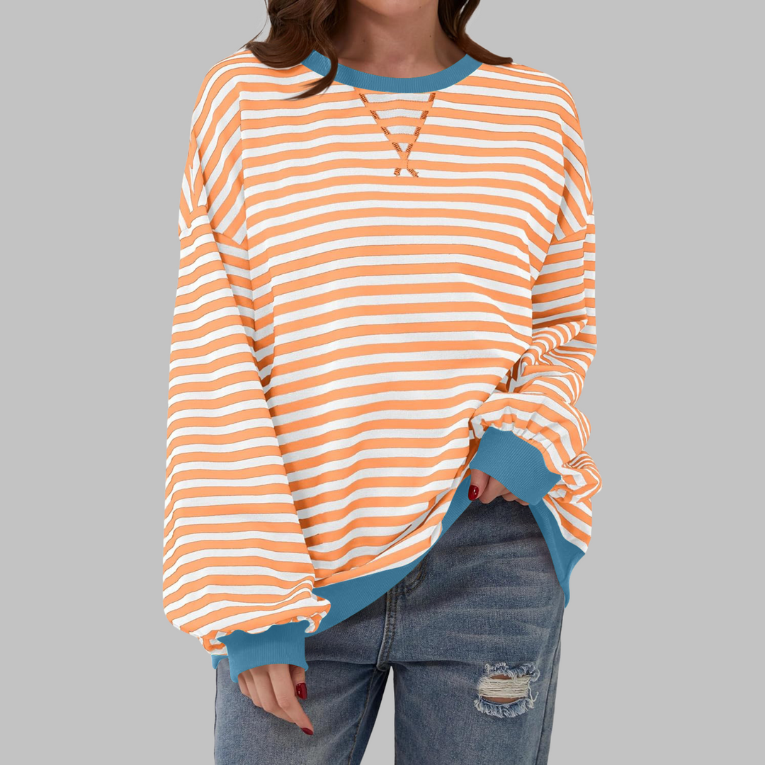 Lana | Casual Long Sleeve Round Neck Striped Sweater