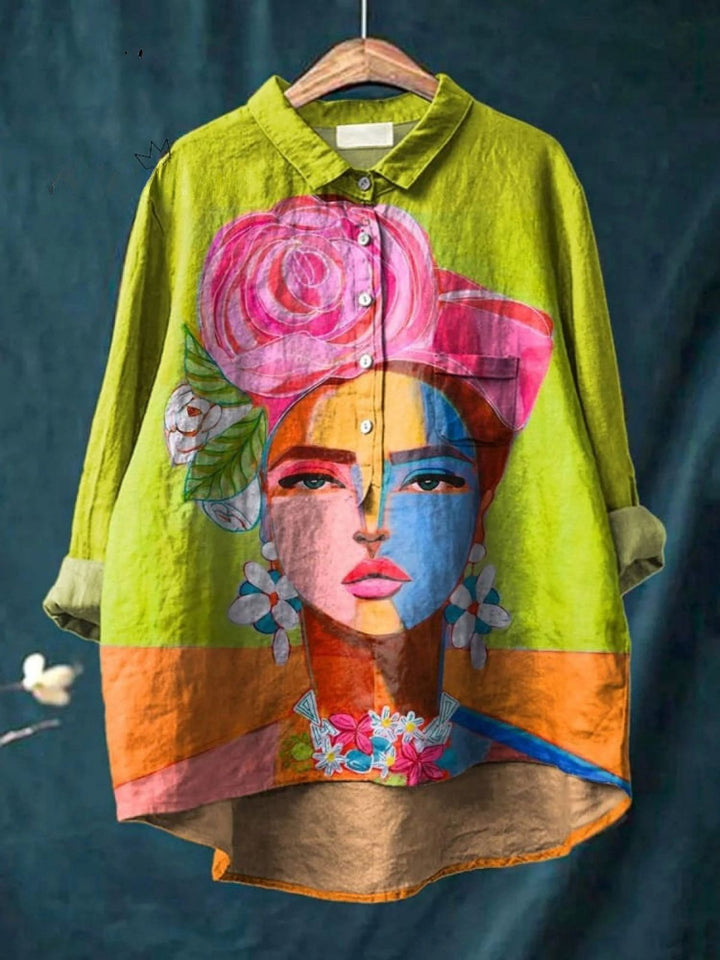 Justine | Colourful Spring Floral Casual Women's Shirt